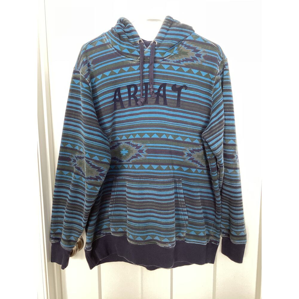 Ariat Womens Cowpokes Western River Hoodie Long Sleeve Cowgirl Dark Blue Size XL